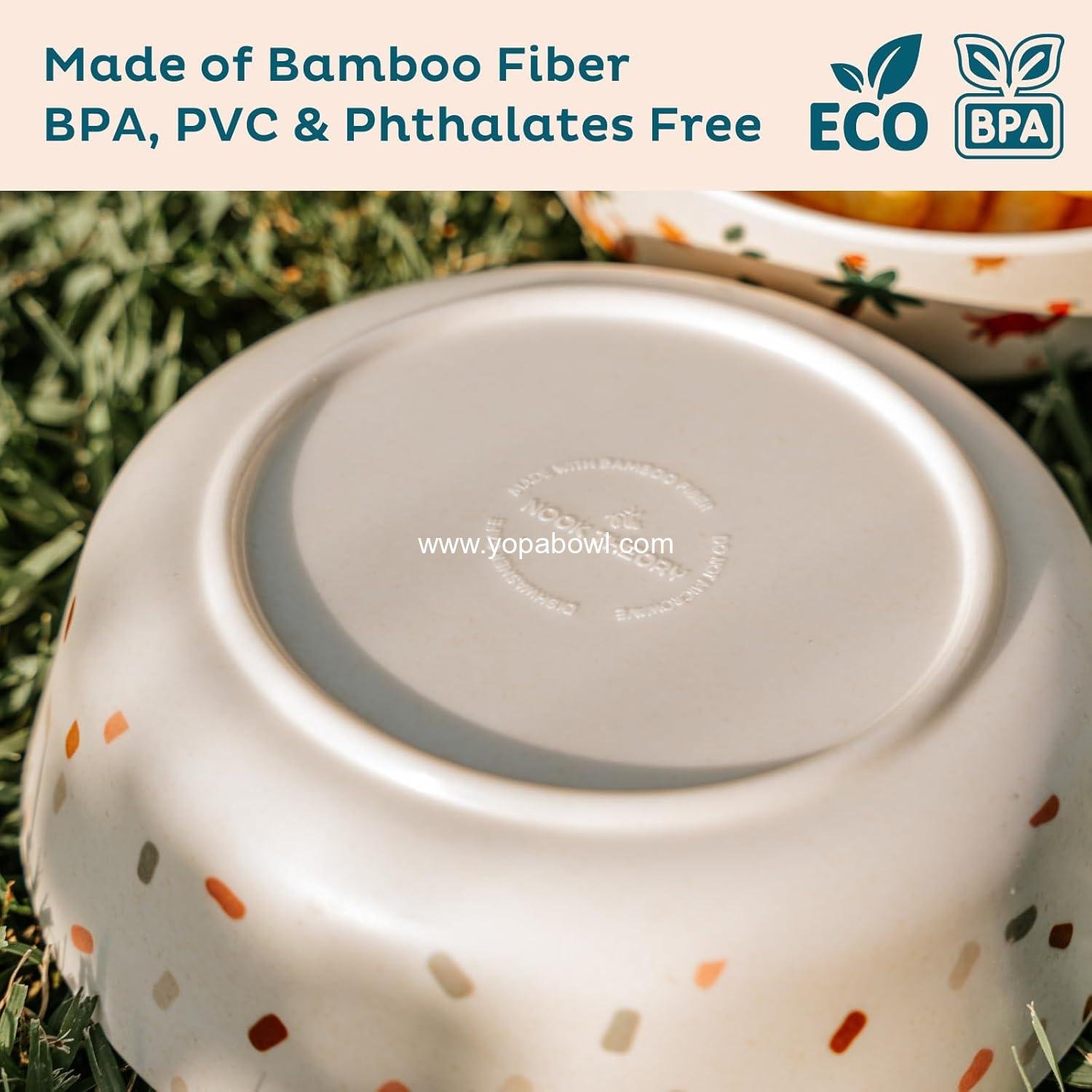 Wholesale 4 Pack Bamboo Bowls - 18 Oz Reusable Toddler and Kids Dish, Dishwasher Safe - Not Microwavable (Celebration) Factory Wholesale 4 Pack Bamboo Bowls - 18 Oz Reusable Toddler and Kids Dish, Dishwasher Safe - Not Microwavable (Celebration) Factory