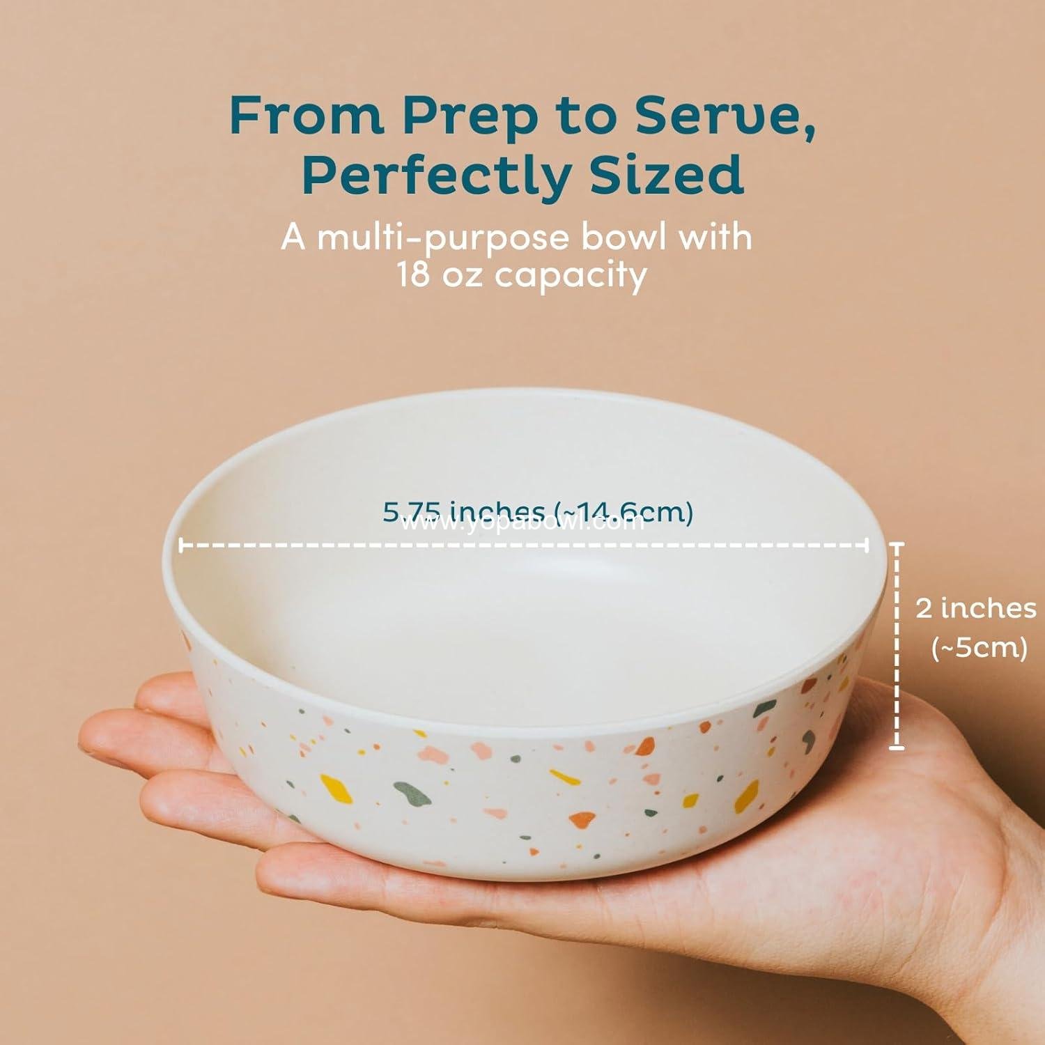 Wholesale 4 Pack Bamboo Bowls - 18 Oz Reusable Toddler and Kids Bowl, Dishwasher Safe, Not Microwavable (Terrablue) Factory