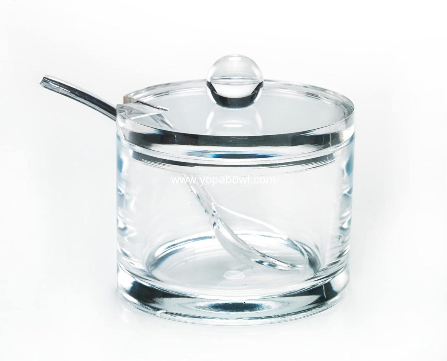 Wholesale Clear Acrylic Sugar Bowl with Lid and Spoon for Coffee, Cereal, Tea, and Baking - 8 oz Container Jar Dispenser - Dishwasher Safe - Factory Wholesale Clear Acrylic Sugar Bowl with Lid and Spoon for Coffee, Cereal, Tea, and Baking - 8 oz Container Jar Dispenser - Dishwasher Safe - Factory