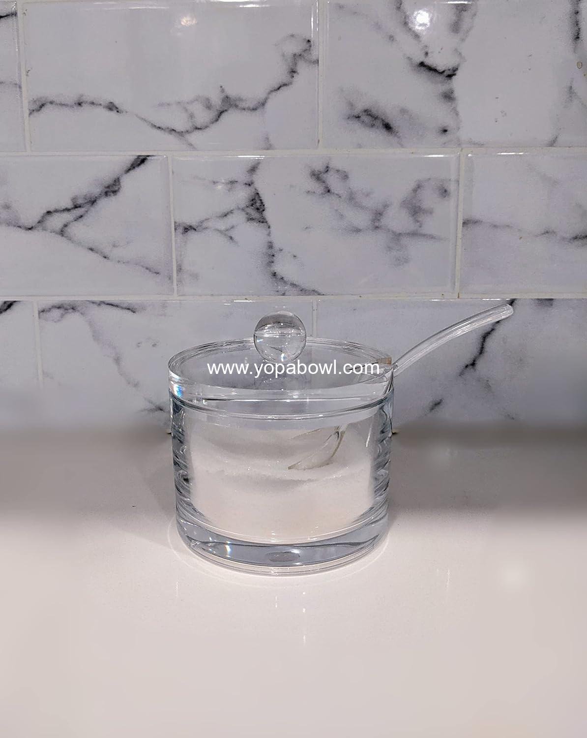 Wholesale Clear Acrylic Sugar Bowl with Lid and Spoon for Coffee, Cereal, Tea, and Baking - 8 oz Container Jar Dispenser - Dishwasher Safe - Factory Wholesale Clear Acrylic Sugar Bowl with Lid and Spoon for Coffee, Cereal, Tea, and Baking - 8 oz Container Jar Dispenser - Dishwasher Safe - Factory