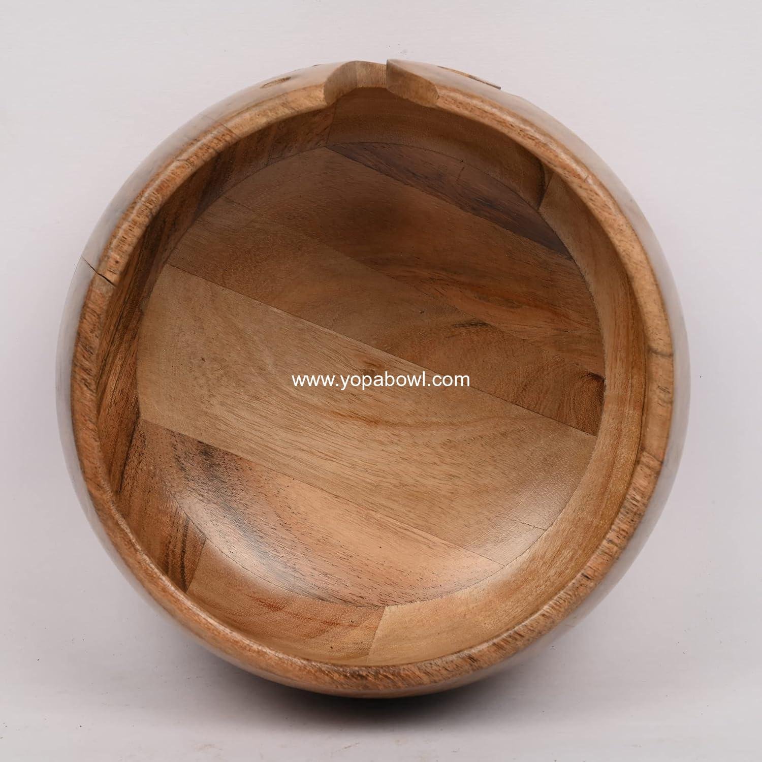 Wholesale Acacia Wood Yarn Bowl Holder Handmade with Holes Yarn Storage Accessory 7