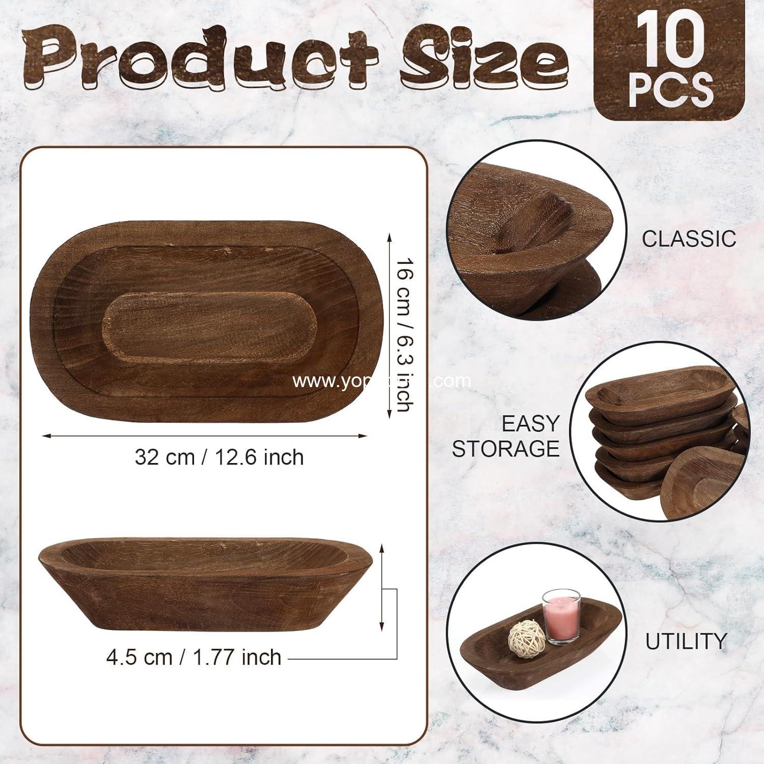 Wholesale 10 Pack Wooden Dough Bowls 12.5 Inches Rustic Farmhouse Decor DIY Candle Home Crafts Fruit Supplies Decoration (Brown) Factory Wholesale 10 Pack Wooden Dough Bowls 12.5 Inches Rustic Farmhouse Decor DIY Candle Home Crafts Fruit Supplies Decoration (Brown) Factory