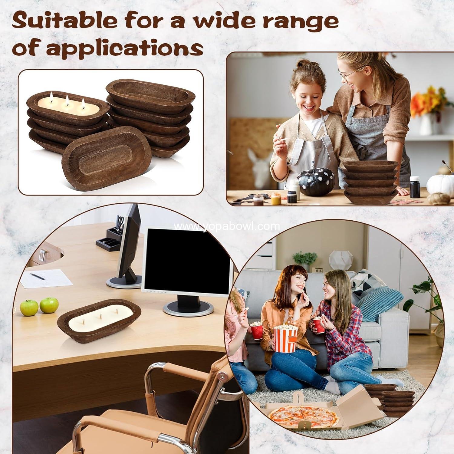 Wholesale 10 Pack Wooden Dough Bowls 12.5 Inches Rustic Farmhouse Decor DIY Candle Home Crafts Fruit Supplies Decoration (Brown) Factory Wholesale 10 Pack Wooden Dough Bowls 12.5 Inches Rustic Farmhouse Decor DIY Candle Home Crafts Fruit Supplies Decoration (Brown) Factory