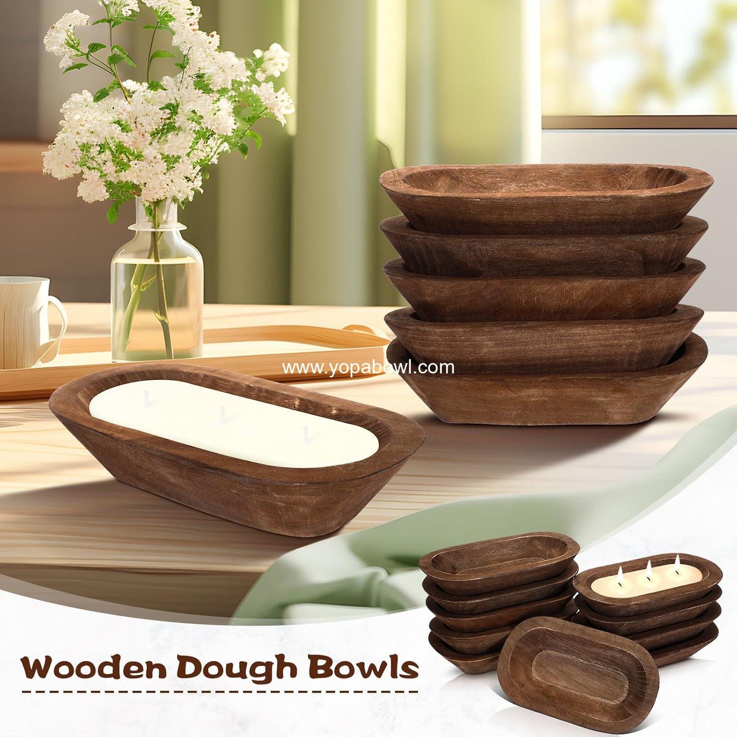 Wholesale 10 Pack Wooden Dough Bowls 12.5 Inches Rustic Farmhouse Decor DIY Candle Home Crafts Fruit Supplies Decoration (Brown) Factory Wholesale 10 Pack Wooden Dough Bowls 12.5 Inches Rustic Farmhouse Decor DIY Candle Home Crafts Fruit Supplies Decoration (Brown) Factory