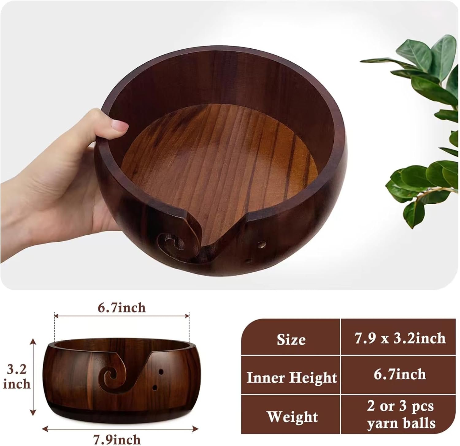 Wholesale Wooden Yarn Bowl Holder - 7.9