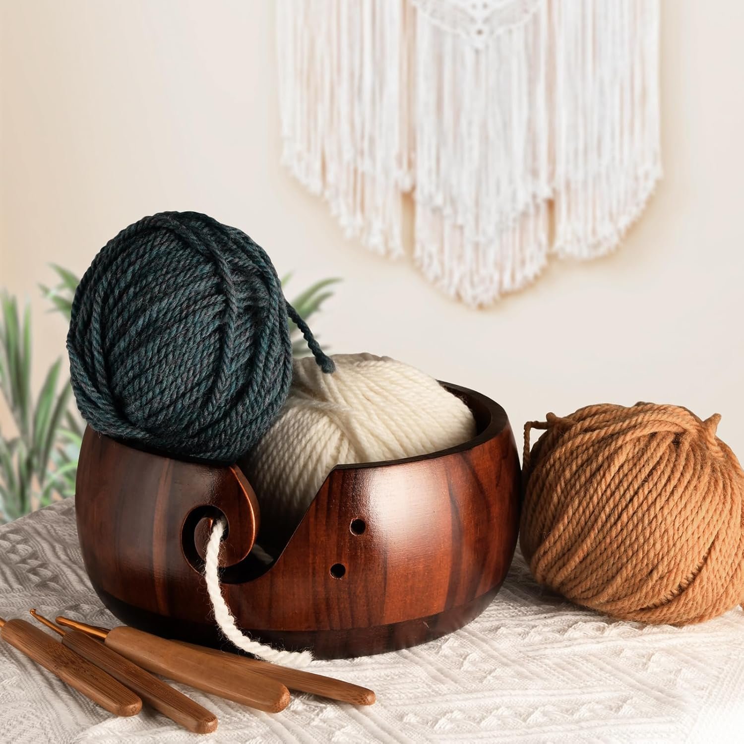Wholesale Wooden Yarn Bowl Holder - 7.9