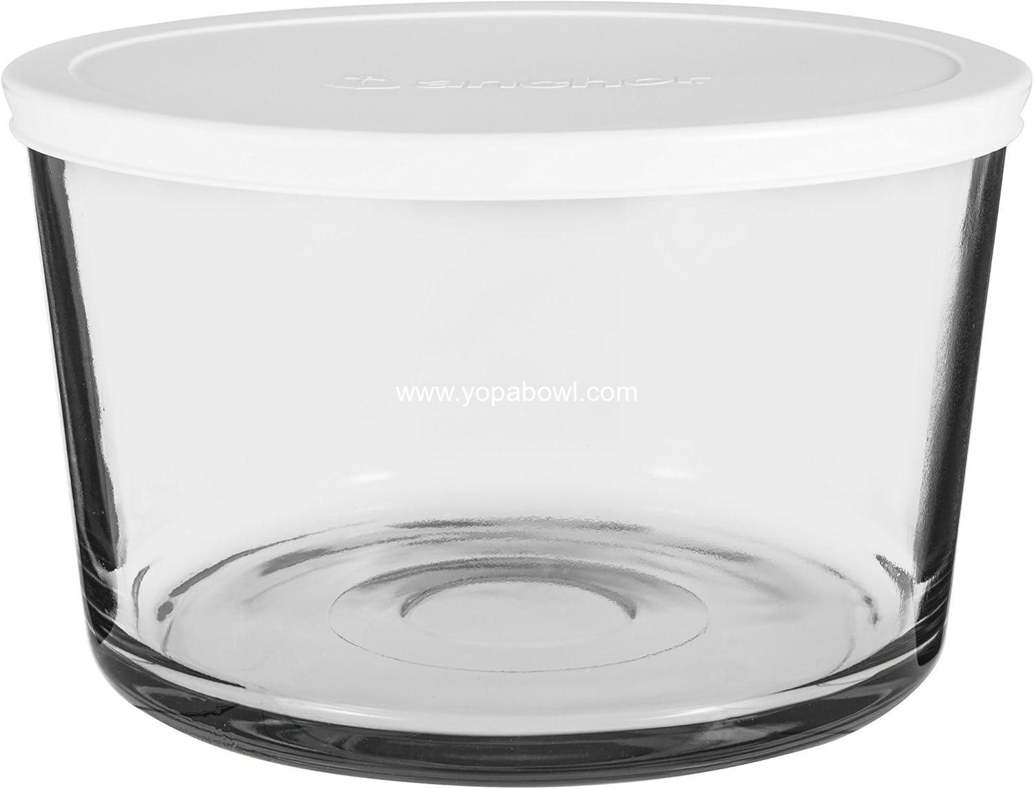 Wholesale Glass Trifle Bowl with Lid, 104 oz Salad Bowl with Plastic Cover - Factory
