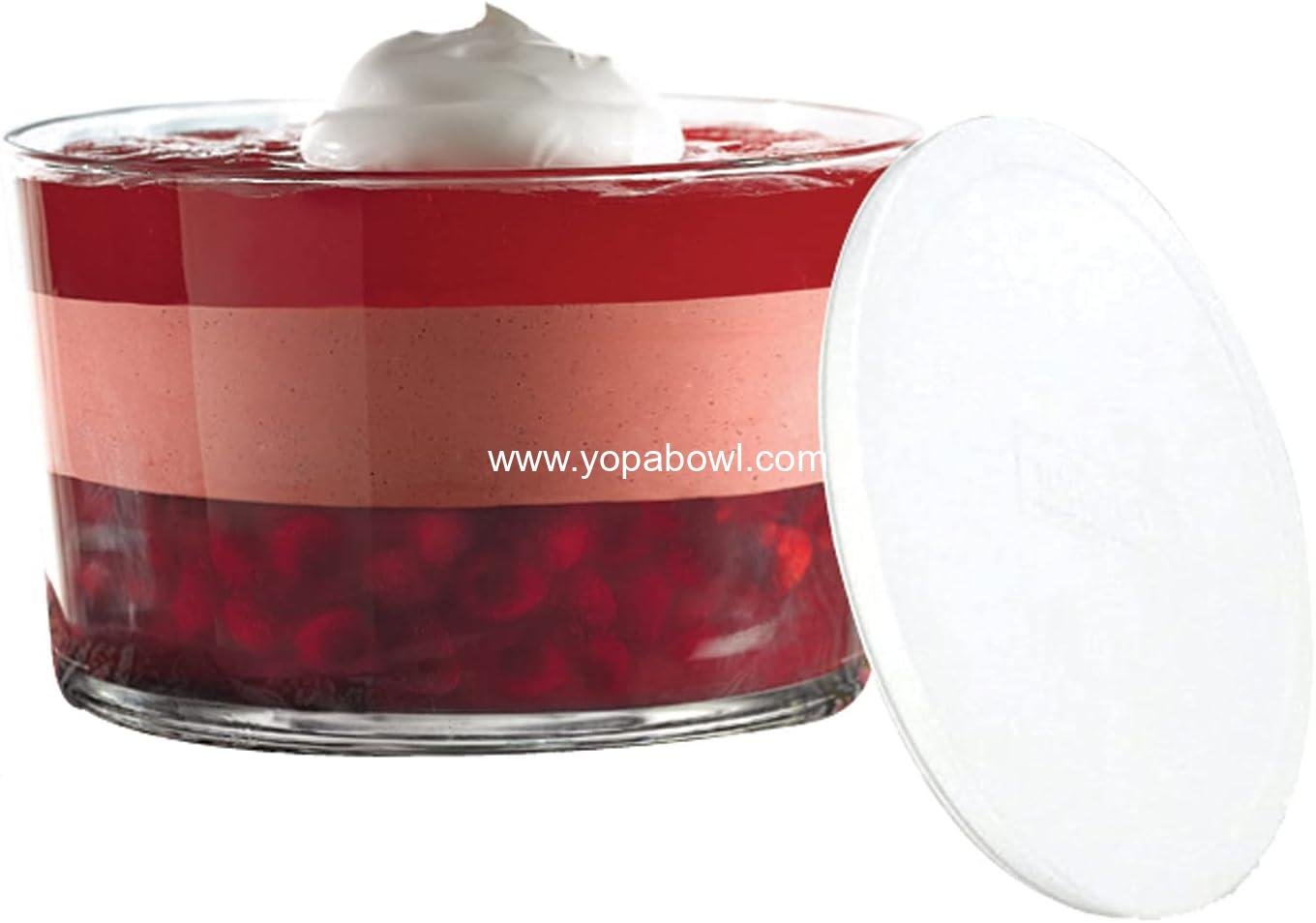 Anchor Hocking Glass Trifle Bowl with Lid, 104 oz Glass Salad Bowl with Plastic Lid