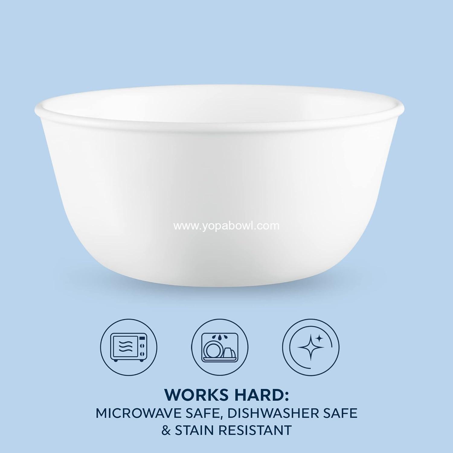 Wholesale 28-oz Soup and Cereal Bowls Set of 6 Chip and Crack Resistant Dinnerware for Soup, Ramen, Cereal and More, Triple Layer Glass, Winter Frost White Factory