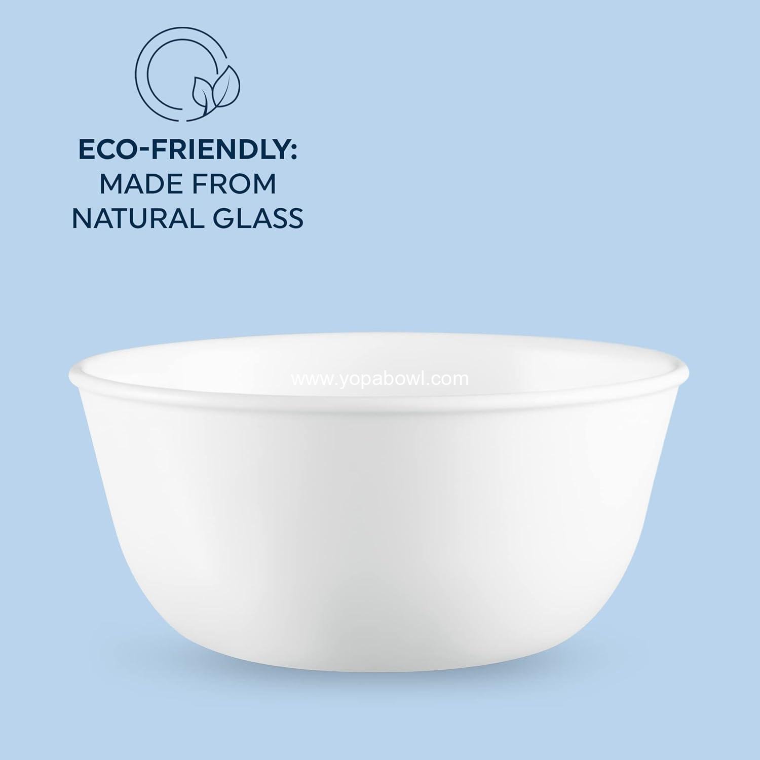 Wholesale Triple Layer Glass 28-oz Soup and Cereal Bowls Set of 6, Chip and Crack Resistant Dinnerware for Soup, Ramen, Cereal and More, Winter Frost White Factory