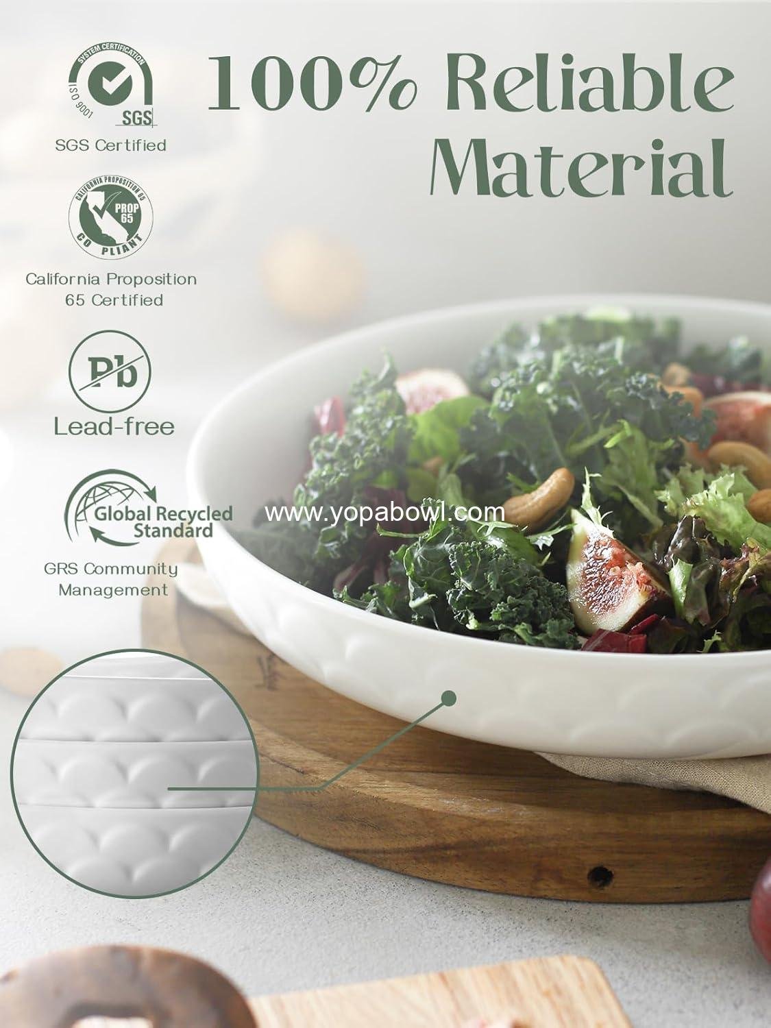 Wholesale 54 oz Pasta Bowls Set of 4, Textured Motif Large Salad Serving Bowls, Ceramic White Soup Dishes for Kitchen Meal Prep, Shallow Dinnerware, Manufacturer Wholesale 54 oz Pasta Bowls Set of 4, Textured Motif Large Salad Serving Bowls, Ceramic White Soup Dishes for Kitchen Meal Prep, Shallow Dinnerware, Manufacturer