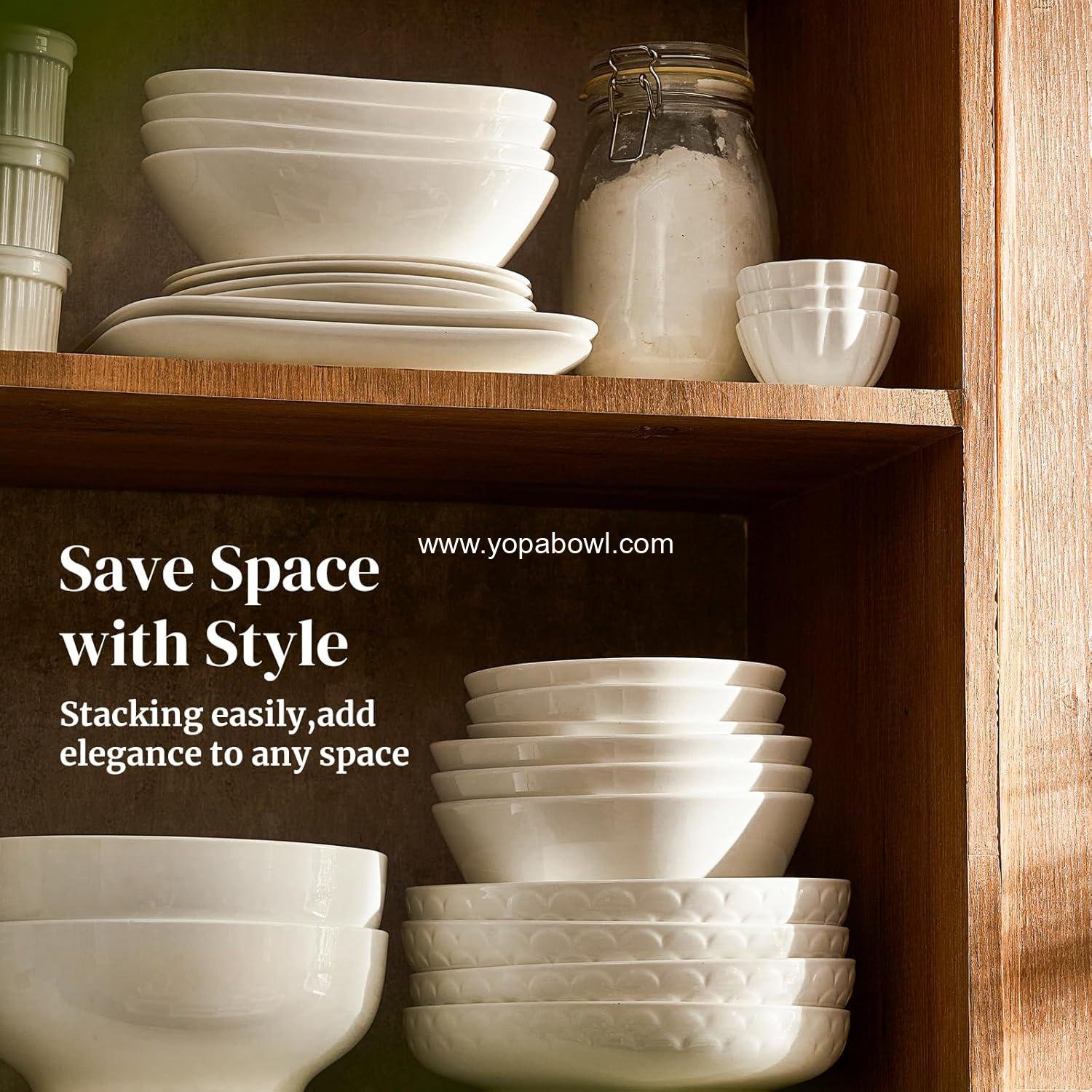 Wholesale 54 oz Pasta Bowls Set of 4, Textured Motif Large Salad Serving Bowls, Ceramic White Soup Dishes for Kitchen Meal Prep, Shallow Dinnerware, Manufacturer Wholesale 54 oz Pasta Bowls Set of 4, Textured Motif Large Salad Serving Bowls, Ceramic White Soup Dishes for Kitchen Meal Prep, Shallow Dinnerware, Manufacturer