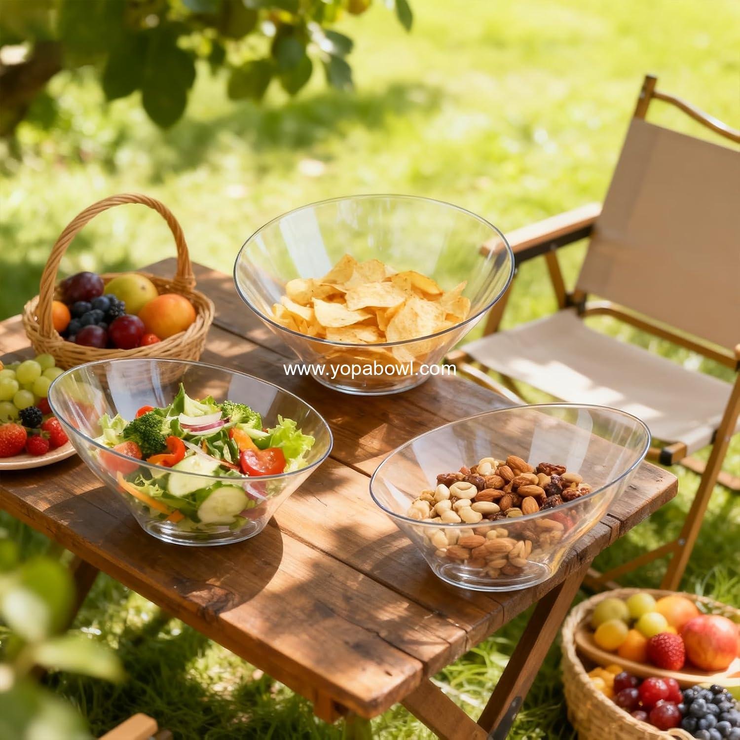 Wholesale 12-Pack Clear Plastic 20oz Serving Bowls for Parties, Weddings, Chips, Candy, Salad, Fruit - Factory