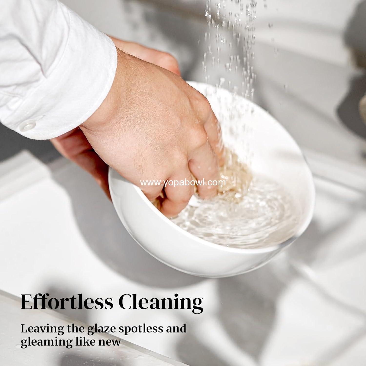 Wholesale 22 OZ White Ceramic Bowls Set of 4 - Ideal for Soup, Cereal, Ramen, Oatmeal, Fruit, Salad, and Rice - Microwave and Dishwasher Safe, Factory