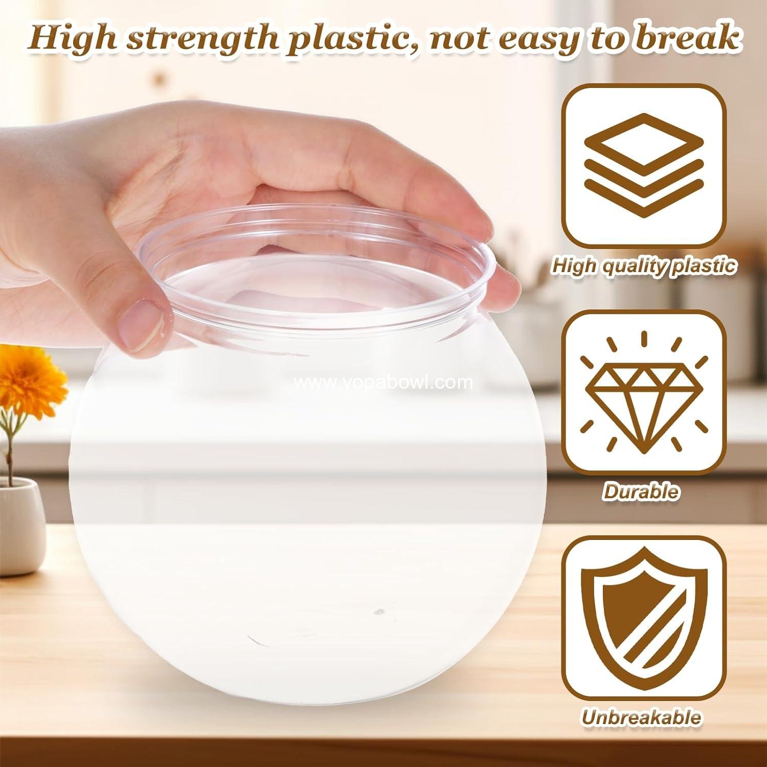Wholesale Mini Plastic Fish Bowl 27 oz Decorative Small Aquarium Bowl Unbreakable Heavy Duty Centerpiece Vase Party Decoration, Pack of 1 Factory Wholesale Mini Plastic Fish Bowl 27 oz Decorative Small Aquarium Bowl Unbreakable Heavy Duty Centerpiece Vase Party Decoration, Pack of 1 Factory