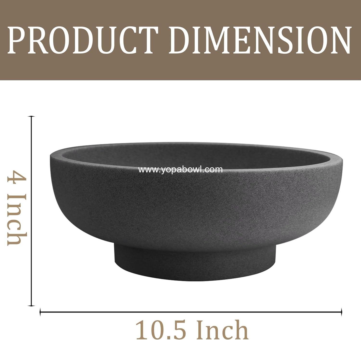 Wholesale Large Decorative Fruit Bowl for Kitchen Counter, Modern Resin Home Decor Key Holder, Artificial Stone Black - Factory