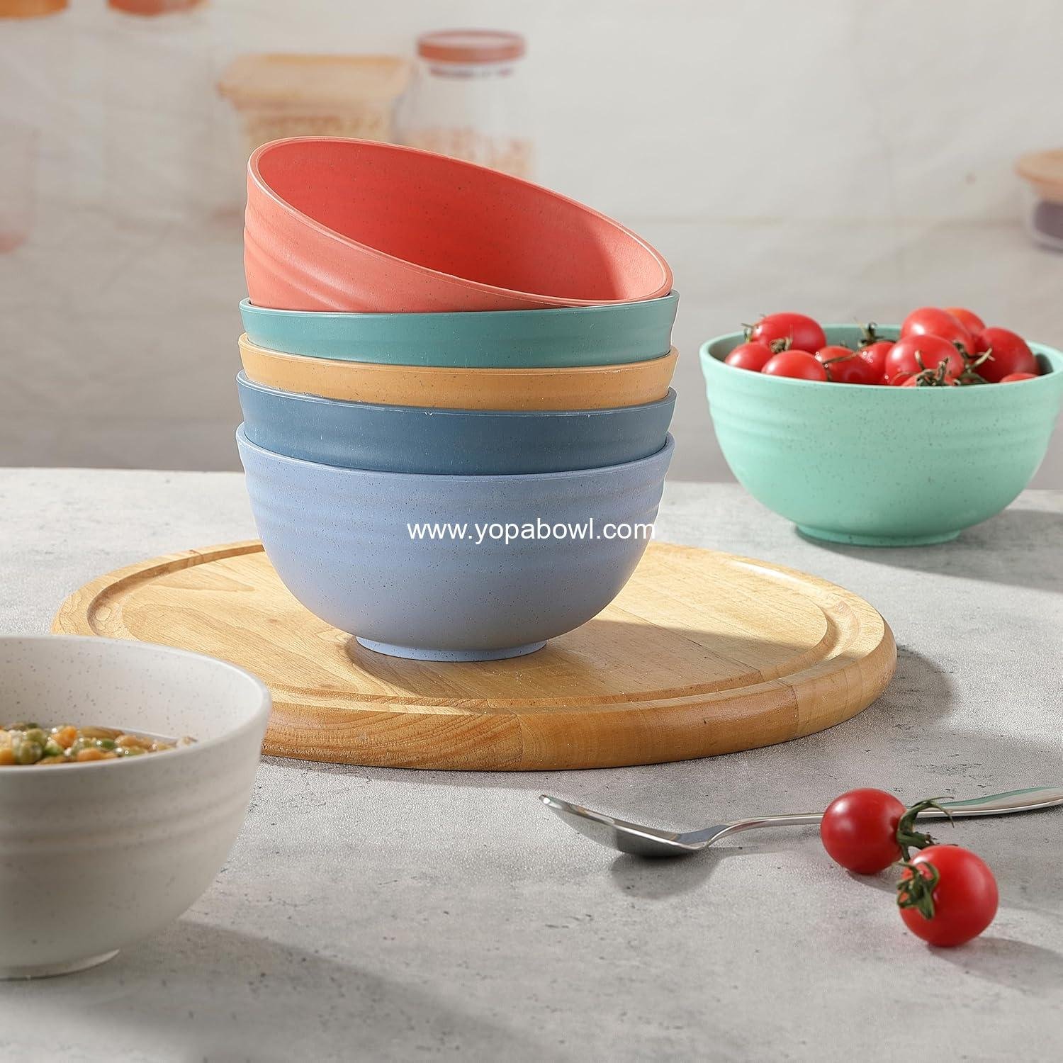 OEM 8PCS Unbreakable Wheat Straw Cereal Bowls, Microwave & Dishwasher Safe, Ideal for Cereal, Snacks, Soups, Salads, and Rice, MultiColors, BPA Free, 26oz, Set of 8, Factory