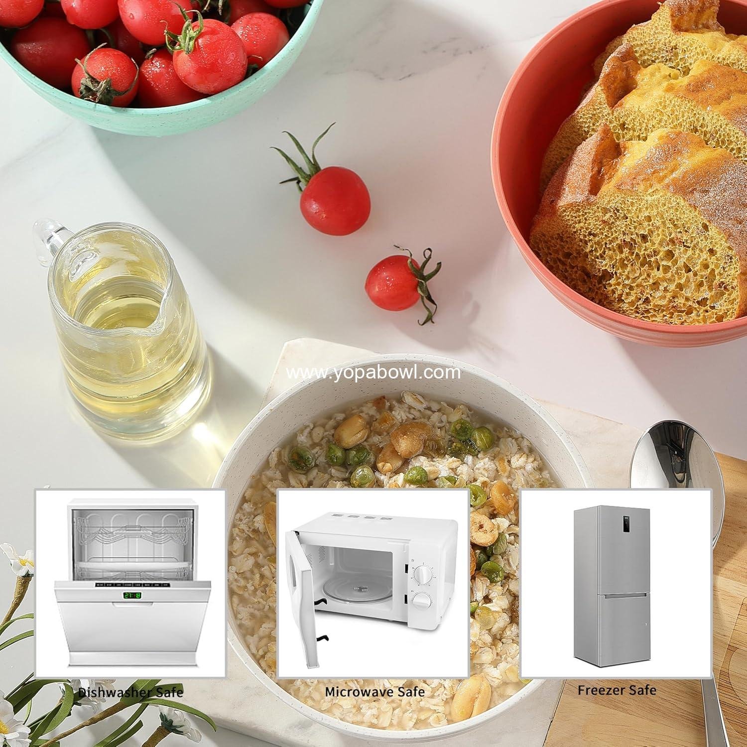 OEM 8PCS Unbreakable Wheat Straw Cereal Bowls, Microwave & Dishwasher Safe, Ideal for Cereal, Snacks, Soups, Salads, and Rice, MultiColors, BPA Free, 26oz, Set of 8, Factory