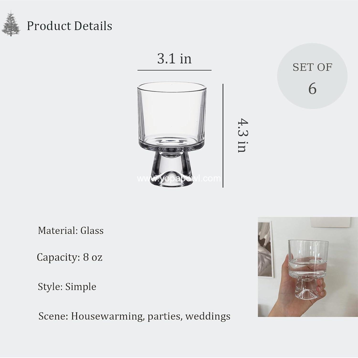 Wholesale 8oz Glass Trifle Bowls Set of 6 with Stand for Fruit Dessert Salad and Small Clear Cups for Pudding Parfait Sundae - Factory