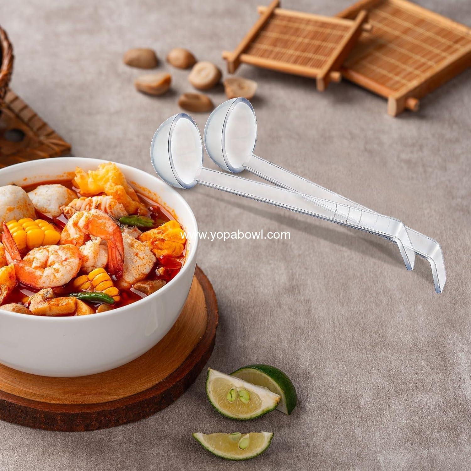 Wholesale 20 Pcs 1 oz Plastic Mini Ladles with 7-Inch Handle for Serving Salsa, Sauce, Dressing, Punch, and Toppings Clear Factory