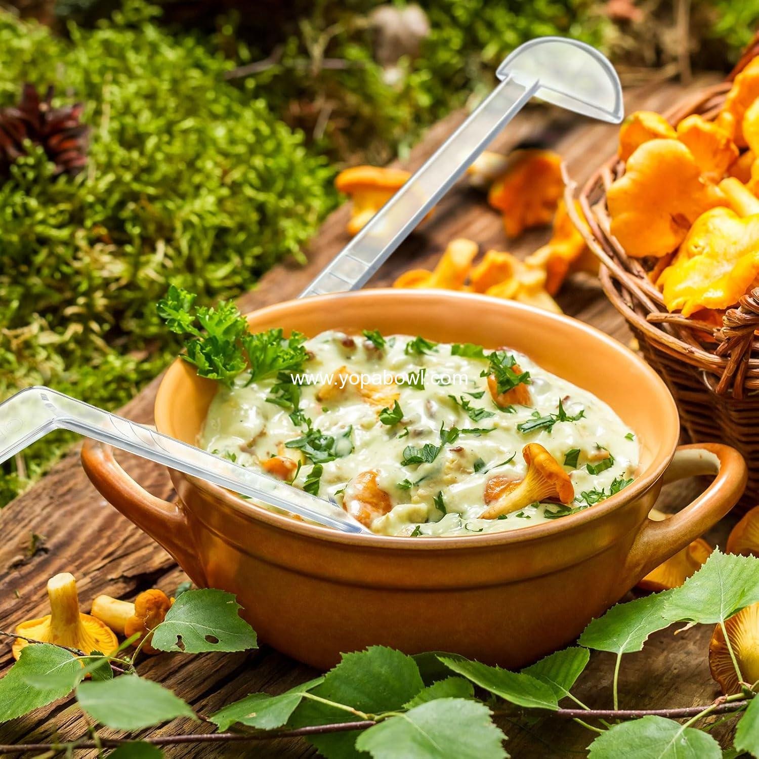 Wholesale 20 Pcs 1 oz Plastic Mini Ladles with 7-Inch Handle for Serving Salsa, Sauce, Dressing, Punch, and Toppings Clear Factory