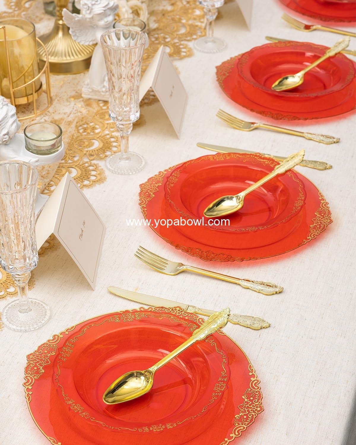 Wholesale 100 Pack Clear Red Plastic Bowls with Gold Rim, 12oz Disposable Salad Bowls for Parties, Dinners, Weddings, Christmas, and Thanksgiving - Factory Wholesale 100 Pack Clear Red Plastic Bowls with Gold Rim, 12oz Disposable Salad Bowls for Parties, Dinners, Weddings, Christmas, and Thanksgiving - Factory