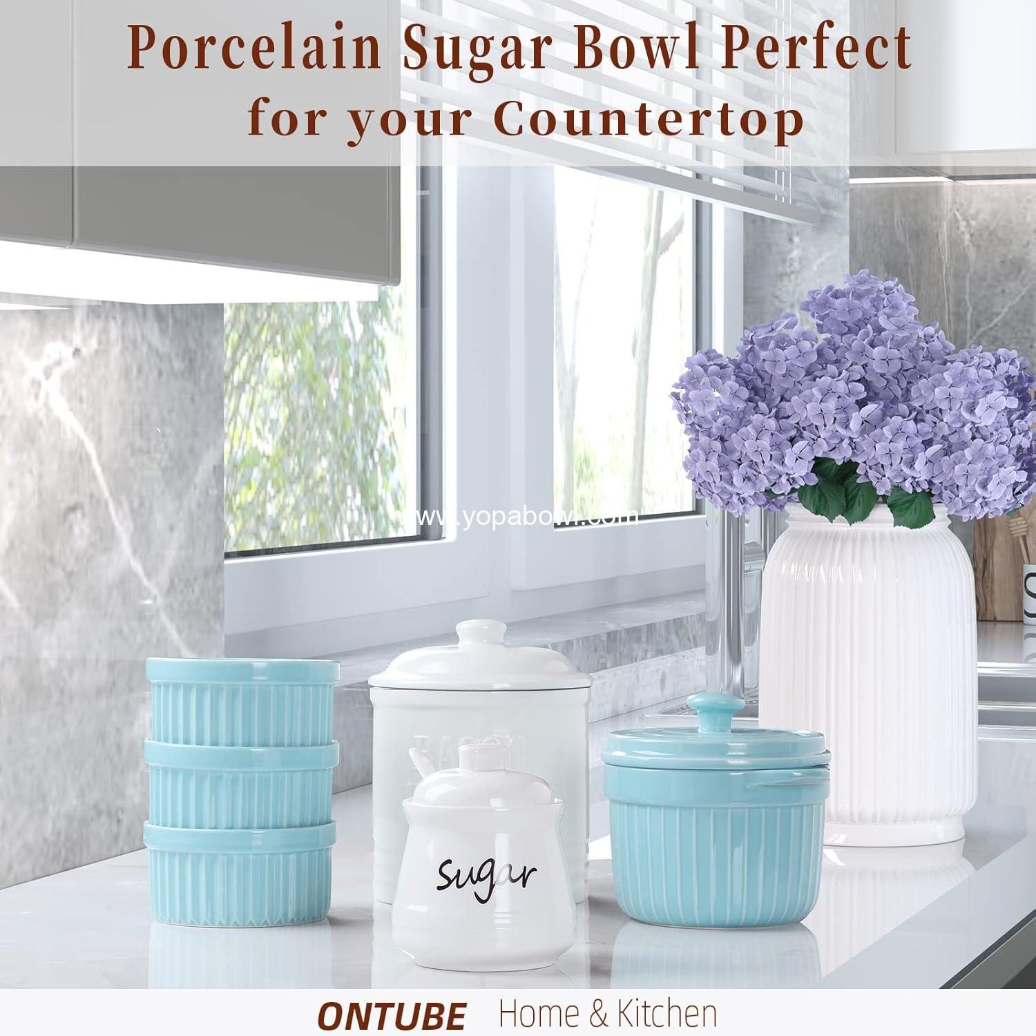 Wholesale Ceramic Sugar Bowl with Lid and Spoon 12oz White - Manufacturer Wholesale Ceramic Sugar Bowl with Lid and Spoon 12oz White - Manufacturer