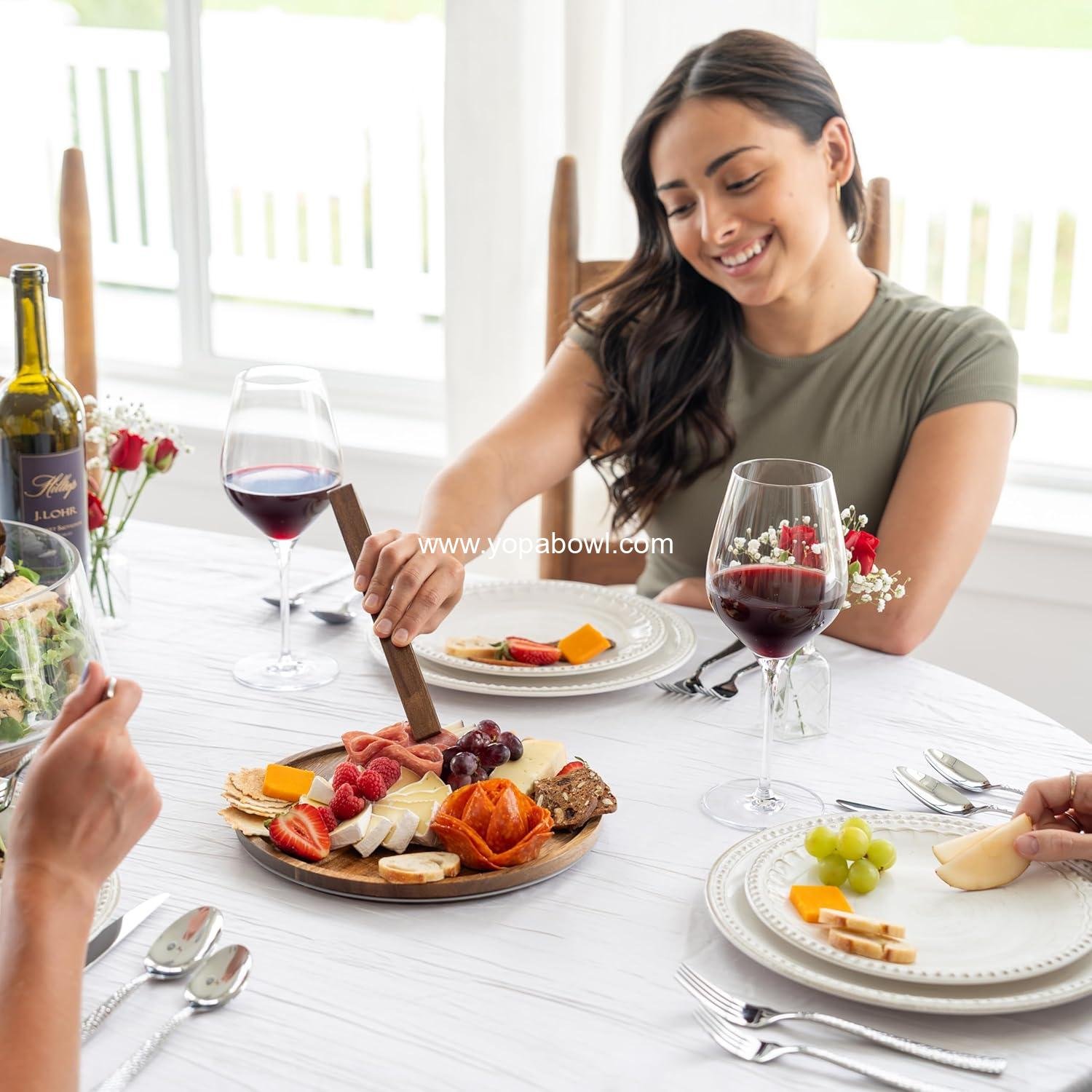 Wholesale Large Glass Salad Bowl Set with Lid, 5.7L Decorative Mixing and Trifle Bowl, Serving Bowl for Cheese Charcuterie, Includes Wooden Utensils - Factory