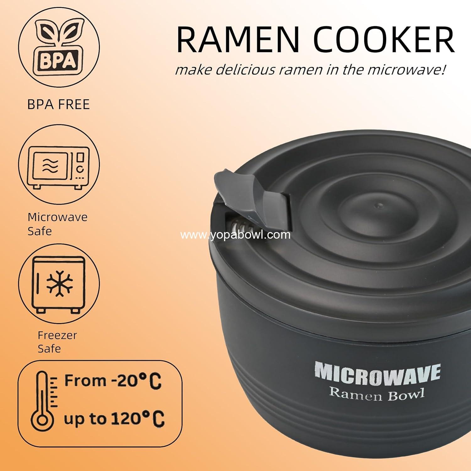 Wholesale Large Ramen Bowl 45 oz, Microwavable Noodle Cooker for Pasta, Perfect Gift for College Students in Dorm Room (Black) Factory