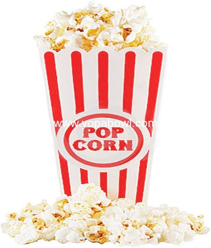 Wholesale Plastic Red and White Striped Popcorn Containers for Movie Night - 7.8 Wholesale Plastic Red and White Striped Popcorn Containers for Movie Night - 7.8