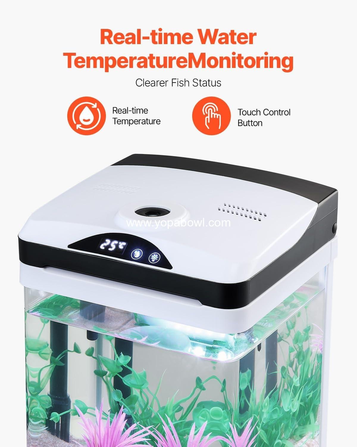 Wholesale 2 Gallon LED Square Ultra-Clear Glass Fish Tank with Temperature Monitoring and Adjustable 7 Color Lighting, Self-Cleaning System for Freshwater & Saltwater Fish, Home, Office, Pet Factory. Wholesale 2 Gallon LED Square Ultra-Clear Glass Fish Tank with Temperature Monitoring and Adjustable 7 Color Lighting, Self-Cleaning System for Freshwater & Saltwater Fish, Home, Office, Pet Factory.