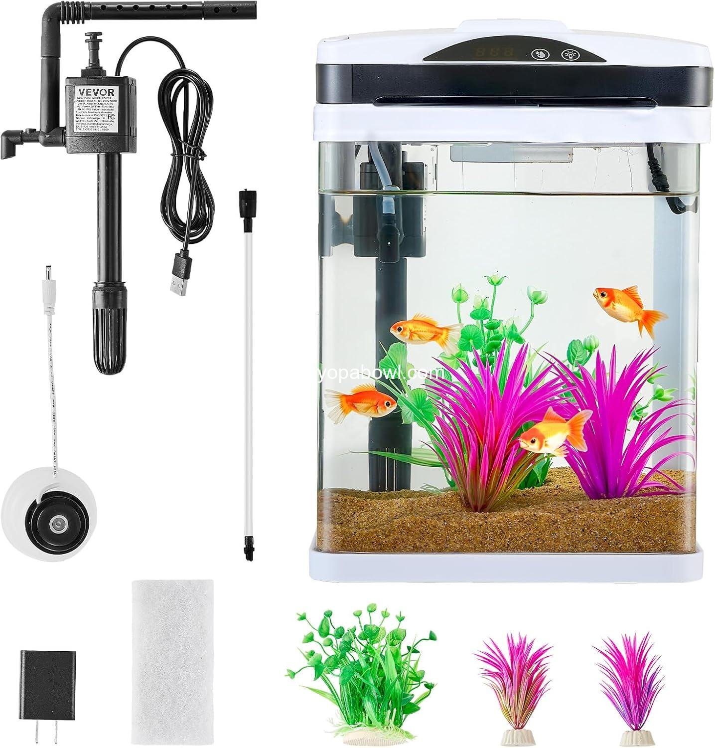 Wholesale 2 Gallon LED Square Ultra-Clear Glass Fish Tank with Temperature Monitoring and Adjustable 7 Color Lighting, Self-Cleaning System for Freshwater & Saltwater Fish, Home, Office, Pet Factory. Wholesale 2 Gallon LED Square Ultra-Clear Glass Fish Tank with Temperature Monitoring and Adjustable 7 Color Lighting, Self-Cleaning System for Freshwater & Saltwater Fish, Home, Office, Pet Factory.