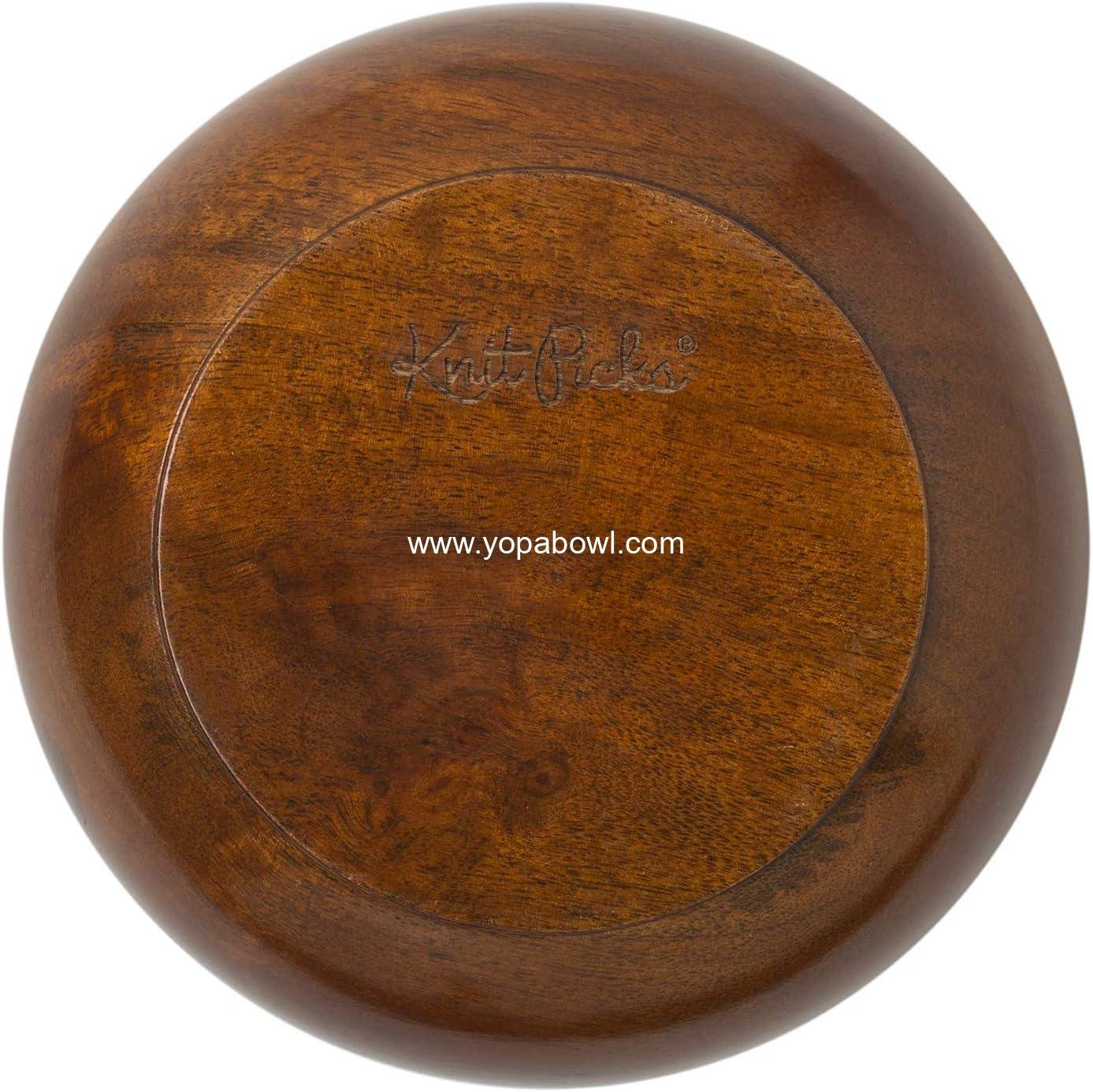 Wholesale Dark Brown Mango Wood Yarn Bowl - 6.5