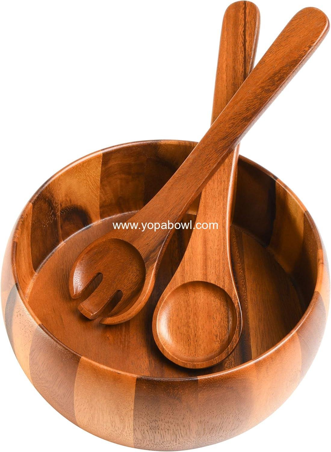 Wholesale Acacia Wood Salad Bowl Set, 3-Piece, Ideal for Serving, Factory Wholesale Acacia Wood Salad Bowl Set, 3-Piece, Ideal for Serving, Factory