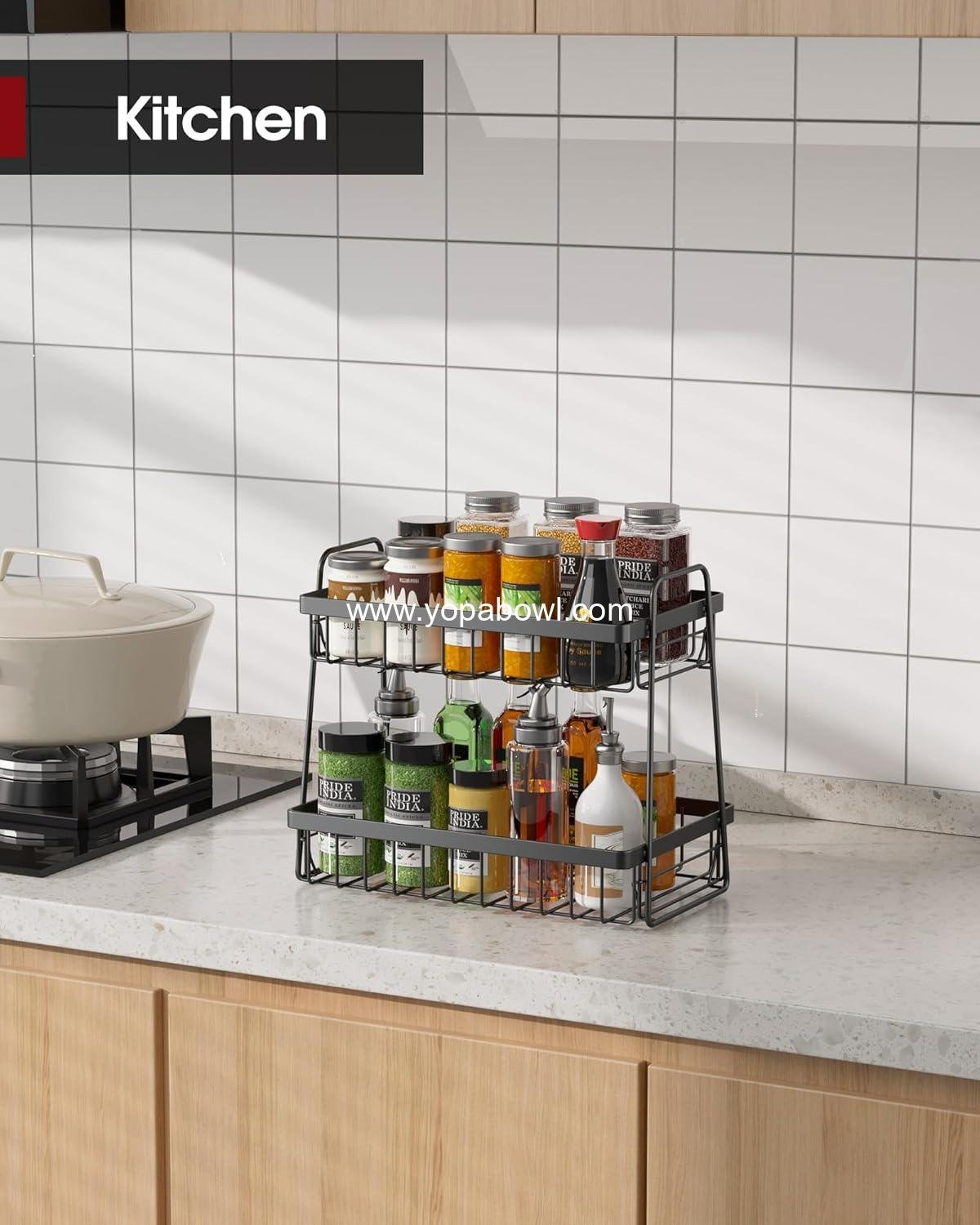 Wholesale 2-Tier Fruit Basket for Kitchen Counter - Removable Banana Hanger & Handles, Rustproof Fruit Holder for Kitchen, Living Room, Bathroom, 13.4