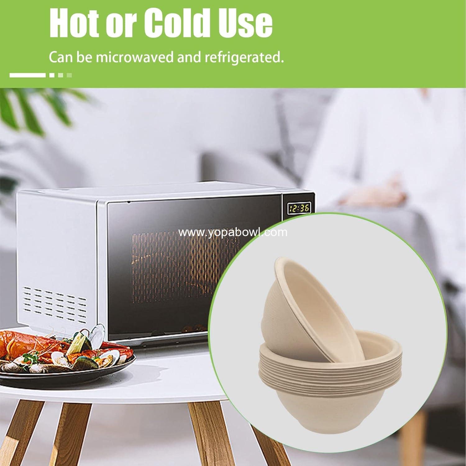 Wholesale 100 Pack 8oz Compostable Paper Bowls, Heavy-Duty Biodegradable Bagasse Bowls, Eco-Friendly Heat Resistant for Ice Cream, Salad, Soup, Snack, Dessert, Pasta, Hot or Cold Use - Factory