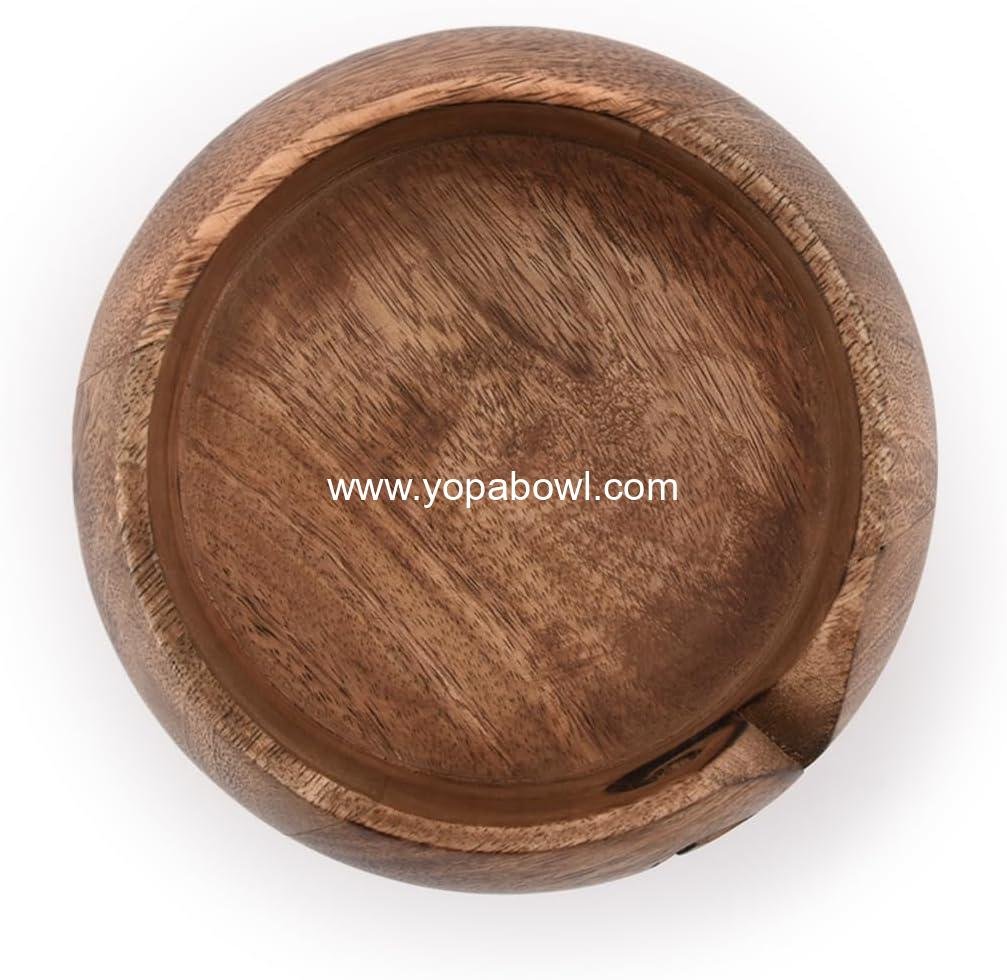 OEM Wooden Yarn Bowl Hand Made from Premium Mango Wood for Knitting and Crochet - 6