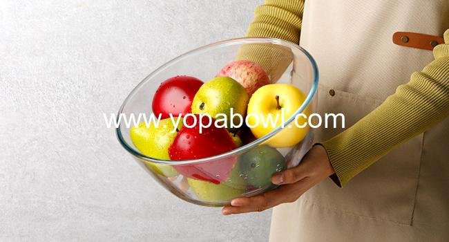 Wholesale 4.5 Quart Large Glass Mixing Bowl - Clear Big Salad and Mixing Bowls for Kitchen - Factory