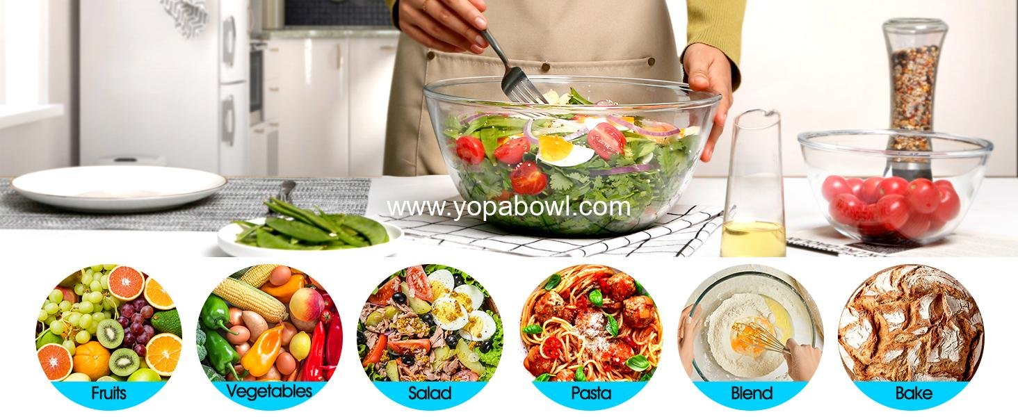 Wholesale 4.5 Quart Large Glass Mixing Bowl - Clear Big Salad and Mixing Bowls for Kitchen - Factory