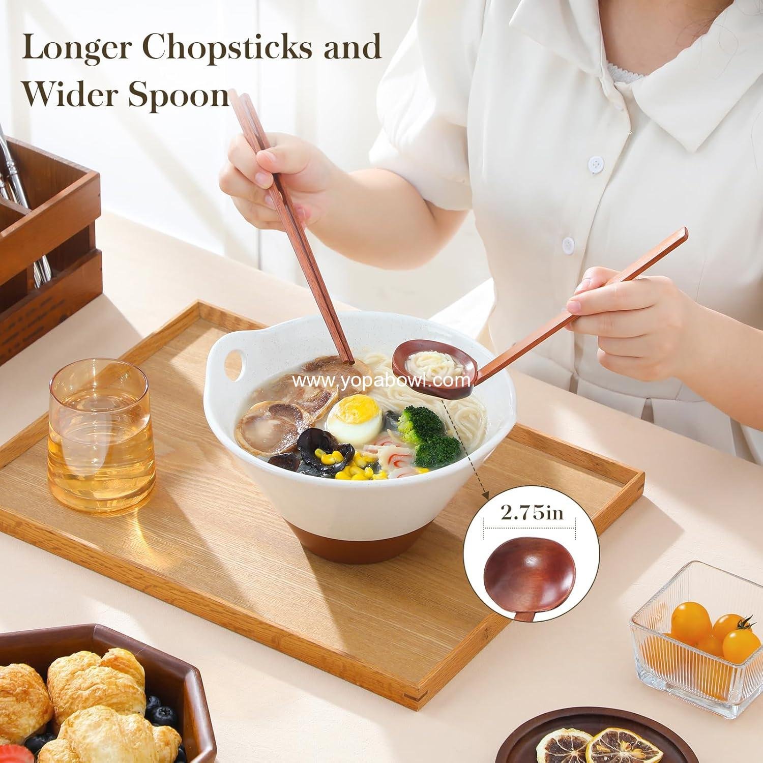 OEM 42 oz Ceramic Ramen Bowl Set with Wooden Spoon & Chopsticks, Japanese Style Soup Bowls for Ramen, Pho, Noodles – Set of 2, Microwave & Oven Safe – TARA Series (White and Khaki) Factory OEM 42 oz Ceramic Ramen Bowl Set with Wooden Spoon & Chopsticks, Japanese Style Soup Bowls for Ramen, Pho, Noodles – Set of 2, Microwave & Oven Safe – TARA Series (White and Khaki) Factory