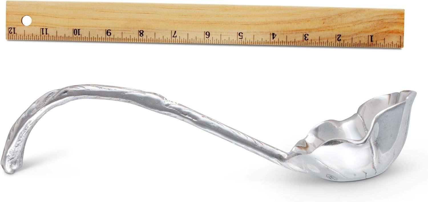Wholesale Aluminum Metal Magnolia Pattern Ladle 12.5 Inch - Silver Spout Serving Tool Factory Wholesale Aluminum Metal Magnolia Pattern Ladle 12.5 Inch - Silver Spout Serving Tool Factory