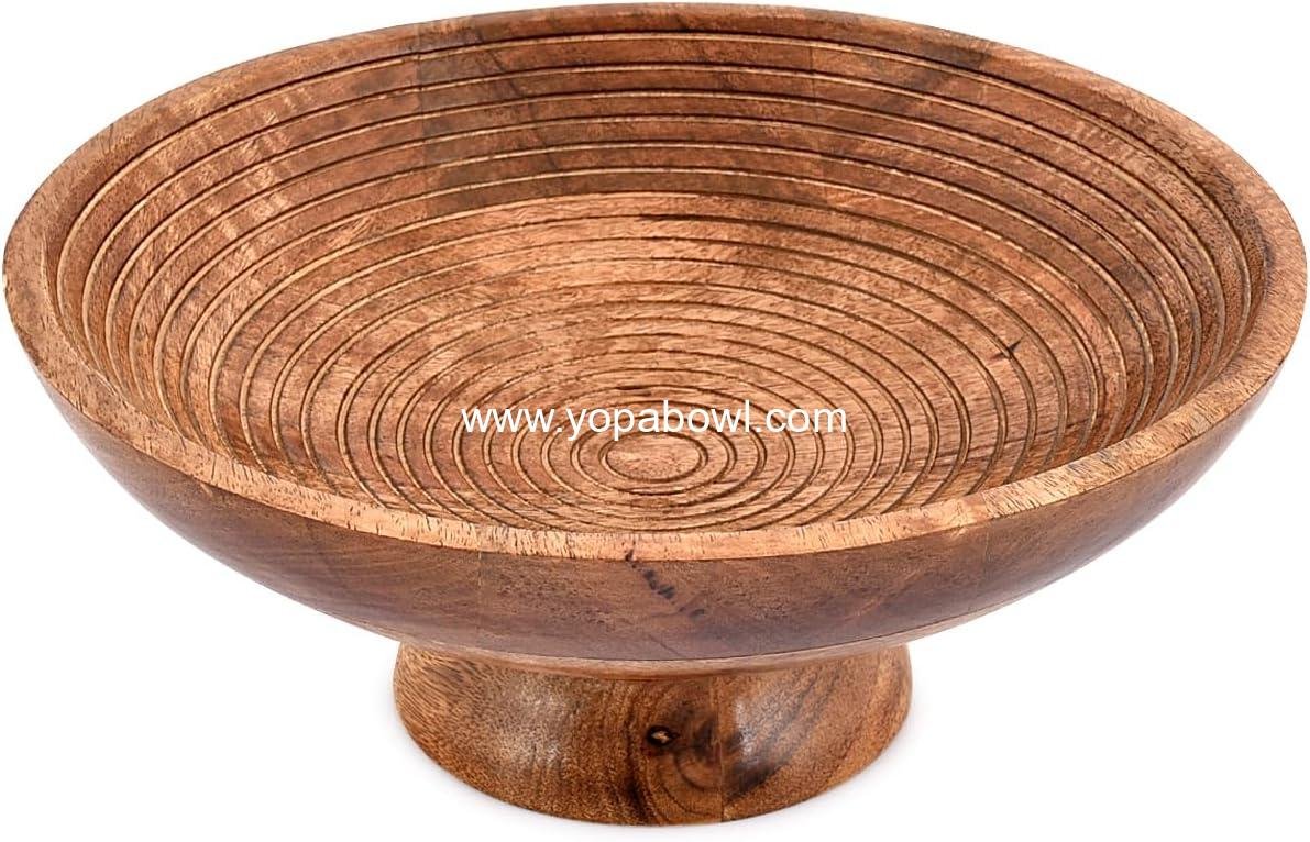 Wholesale Round Mango Wood Fruit Bowl - 12