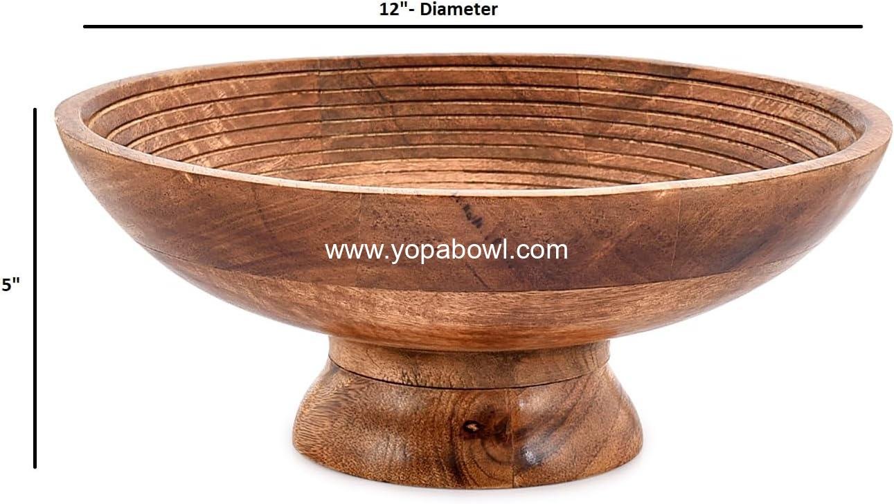 Wholesale Round Mango Wood Fruit Bowl - 12