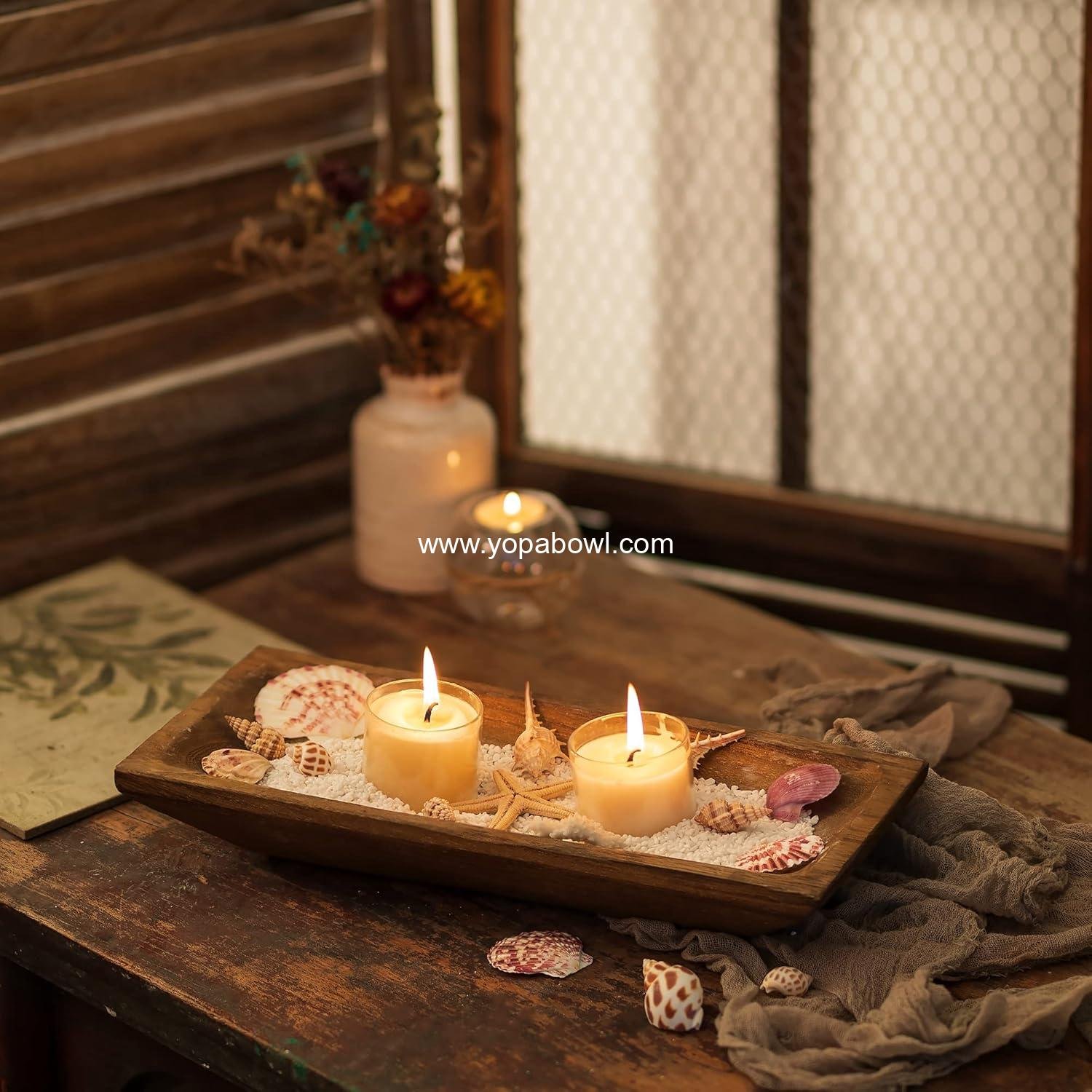 Wholesale Decorative Wooden Dough Bowl - Stylish Wood Bowl for Entry Table, Coffee Table, Dining Room, Kitchen Decor, Brown, Factory