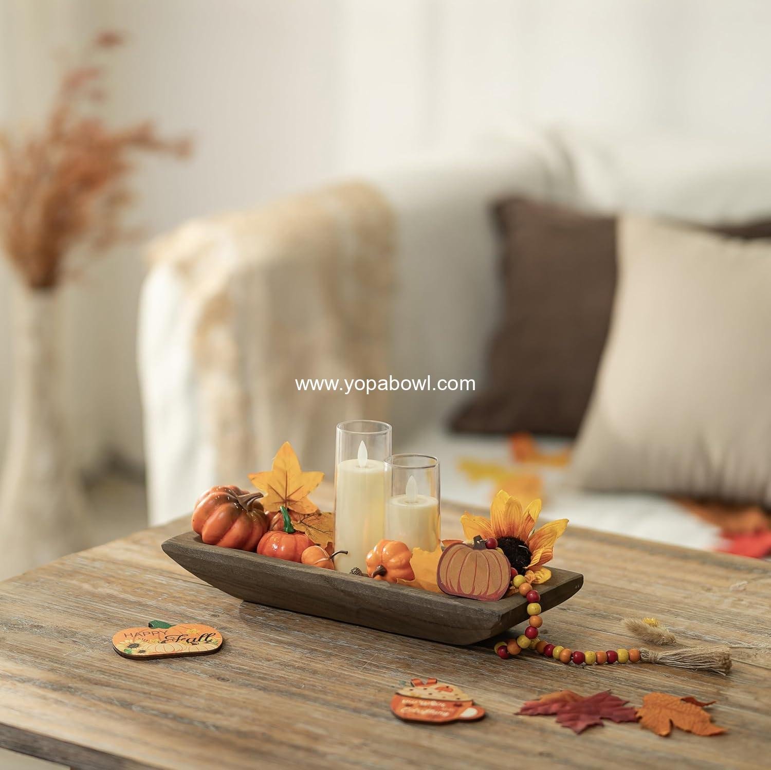 Wholesale Decorative Wooden Dough Bowl - Stylish Wood Bowl for Entry Table, Coffee Table, Dining Room, Kitchen Decor, Brown, Factory