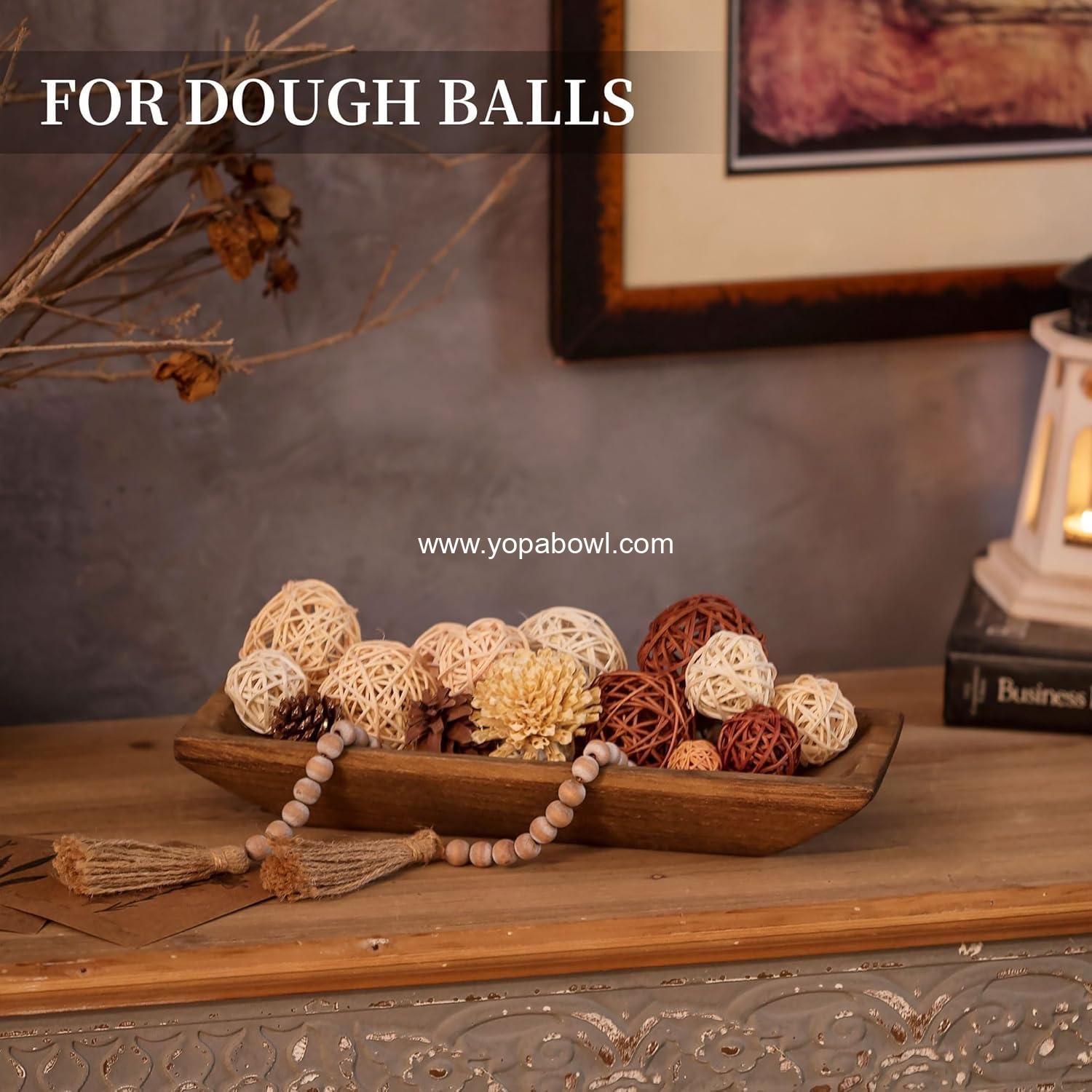 Wholesale Decorative Wooden Dough Bowl - Stylish Wood Bowl for Entry Table, Coffee Table, Dining Room, Kitchen Decor, Brown, Factory