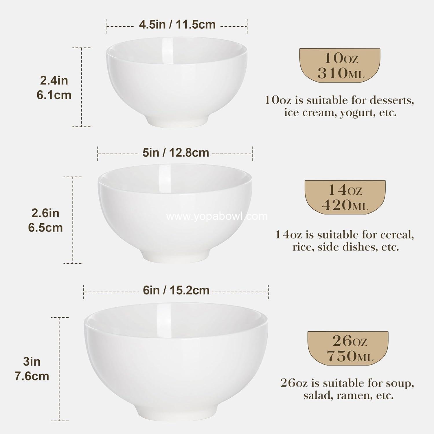 Wholesale 26 Oz Porcelain Soup Bowls Set of 4 - White Ceramic Kitchen Bowls for Oatmeal, Fruit, Salad, Ramen, and Rice - Dishwasher & Microwave Safe Factory Wholesale 26 Oz Porcelain Soup Bowls Set of 4 - White Ceramic Kitchen Bowls for Oatmeal, Fruit, Salad, Ramen, and Rice - Dishwasher & Microwave Safe Factory