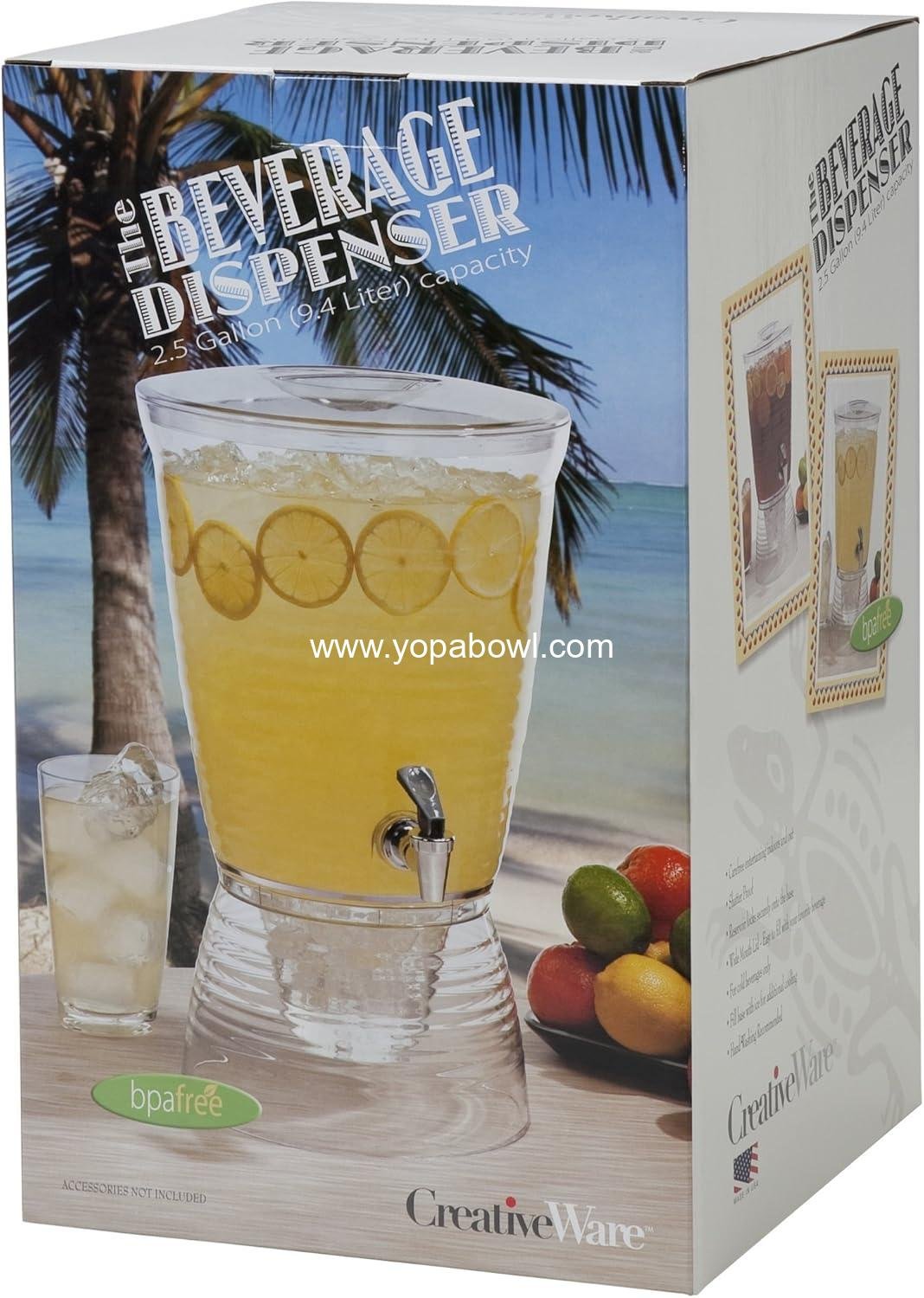 Wholesale 2.5 Gallon Clear Bark Beverage Dispenser (Pack of 1) - Factory Wholesale 2.5 Gallon Clear Bark Beverage Dispenser (Pack of 1) - Factory