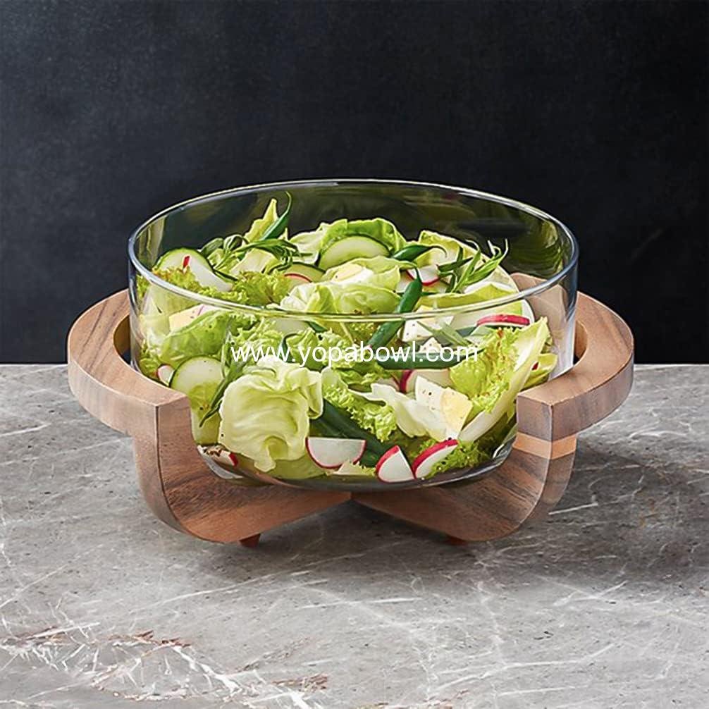Wholesale Large 100oz Glass Salad Bowl - Microwave & Dishwasher Safe Centerpiece Serving Bowl - Clear Borosilicate Fruit and Trifle Bowl - OEM