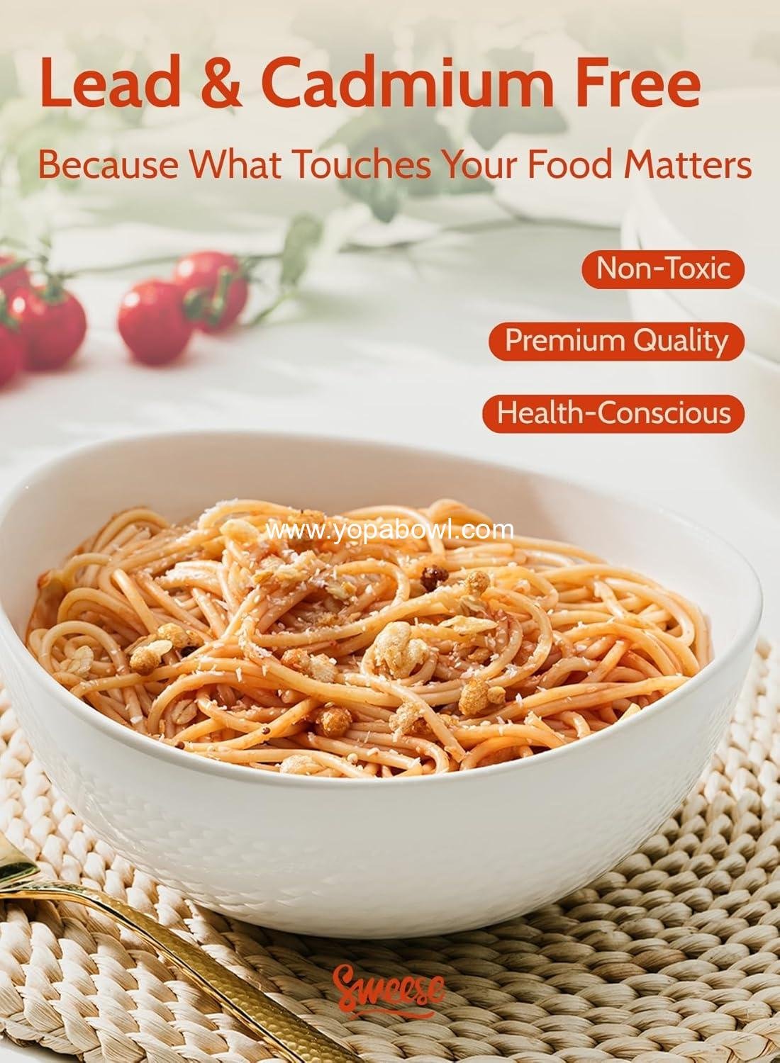 OEM 8-Inch Porcelain Serving Bowls - Set of 4, 42oz Bowls for Salad, Soup, Pasta & More - Microwave, Dishwasher & Oven Safe Factory OEM 8-Inch Porcelain Serving Bowls - Set of 4, 42oz Bowls for Salad, Soup, Pasta & More - Microwave, Dishwasher & Oven Safe Factory